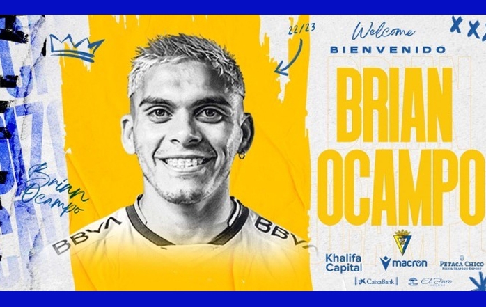 Brian Ocampo Es Oficialmente Nuevo Jugador Del C Diz F Tbolfantasy