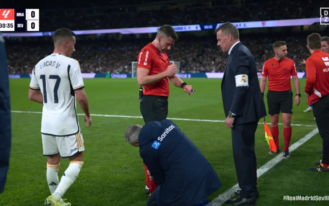 Isidro Díaz de Mera Escuderos se retira lesionado del Bernabéu