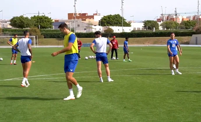 El Almería vuelve al trabajo con Radovanovic al margen y Peña ausente