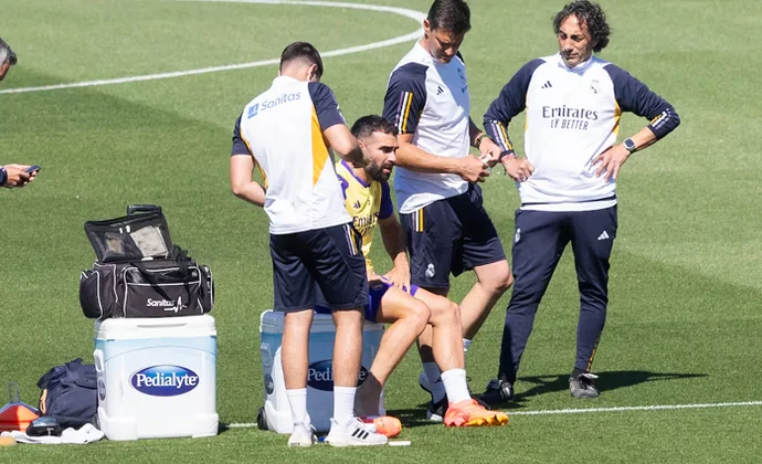 Tchouaméni y Alaba son las únicas bajas y Carvajal da un pequeño susto