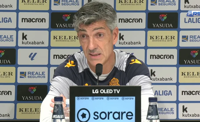 Imanol tiene dudas con su alineación y habla de Merino, Jon Martín, Remiro, Navarro, Sola y Karrikaburu