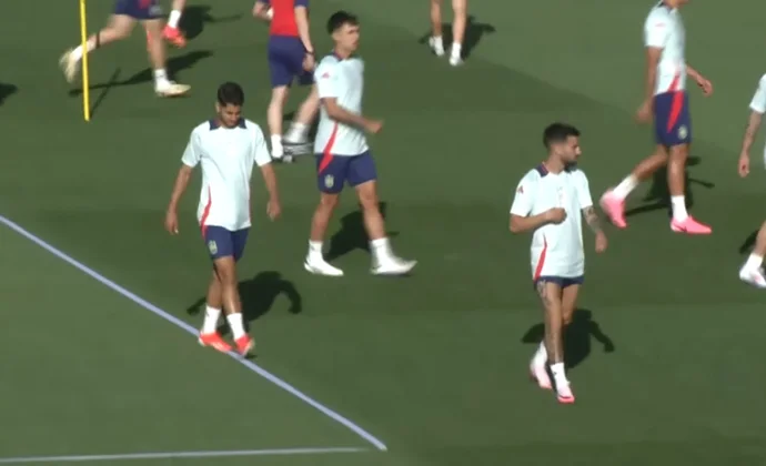 Zubimendi y Navas se ejercitan con normalidad en la primera sesión