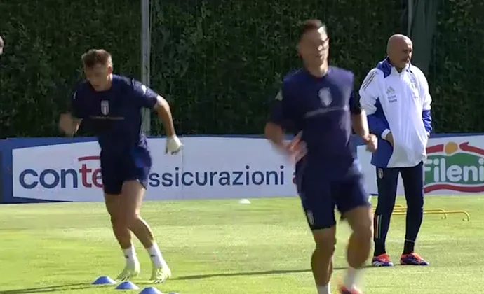 Barella y Meret, al margen en el entrenamiento de este viernes