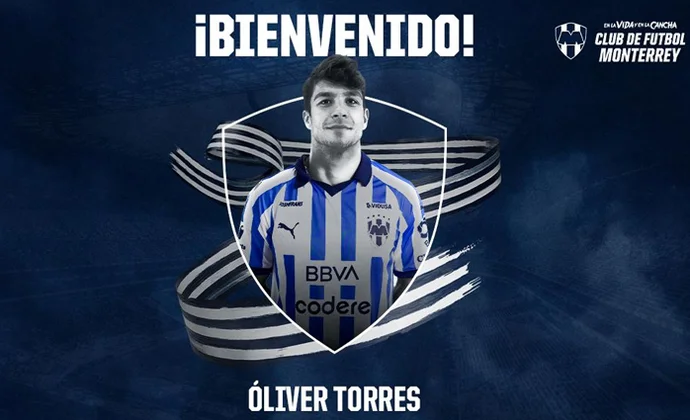 Óliver Torres es oficialmente nuevo jugador de Rayados de Monterrey