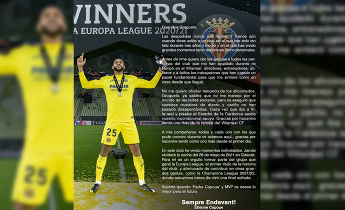 Capoue se despide como futbolista del Villarreal al finalizar su contrato