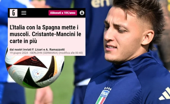 La Gazzetta evalúa las opciones de Cristante y Mancini y no descarta a Darmian y Retegui