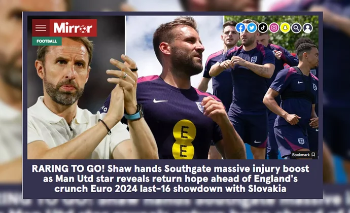 Mirror destaca la mejoría de Luke Shaw tras el día de recuperación