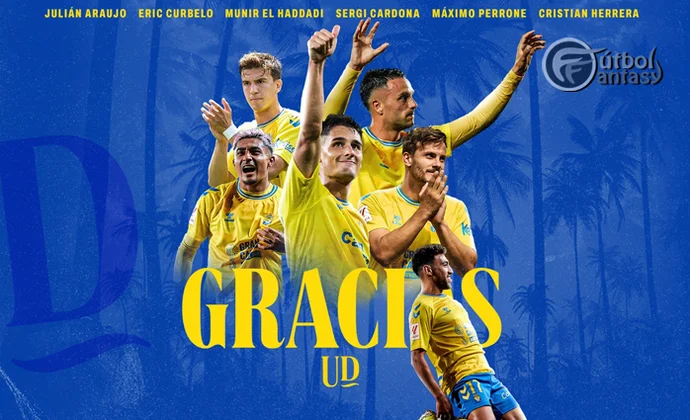 Las Palmas se despide de Curbelo, Sergi Cardona, Julián Araujo, Perrone, Munir y Herrera