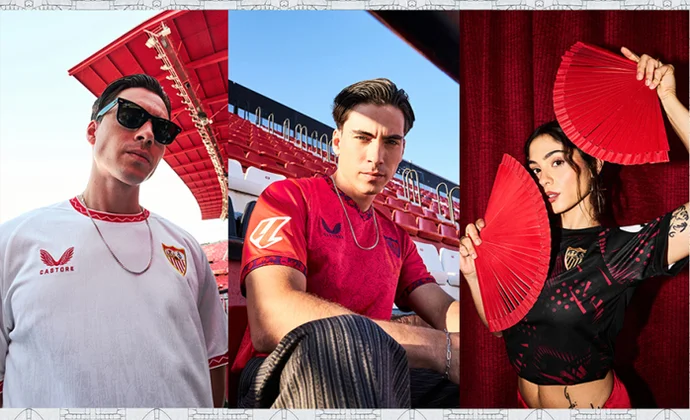 El Sevilla presenta sus tres equipaciones para la temporada 24/25