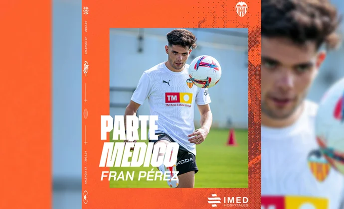 Parte médico oficial de Fran Pérez, que recae de sus problemas lumbares de la temporada pasada