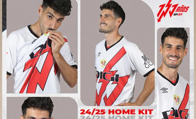 El Rayo presenta sus tres equipaciones para la temporada 24/25