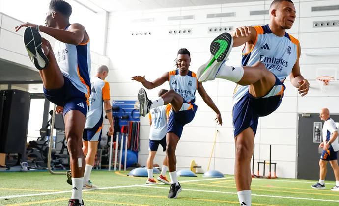 Sesión de gimnasio en Valdebebas con la vuelta de siete internacionales más