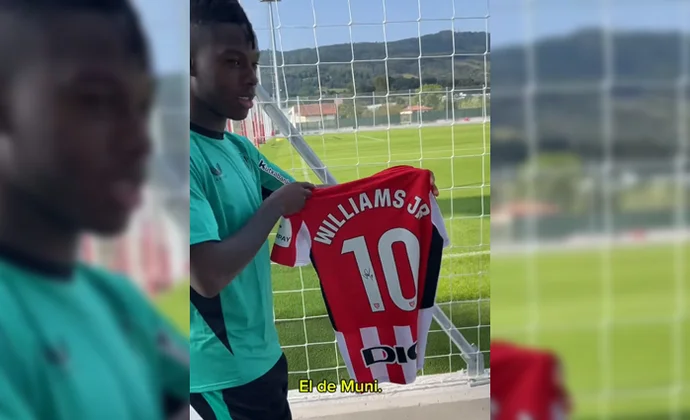 Nico Williams muestra su felicidad por llevar el 10 del Athletic esta temporada