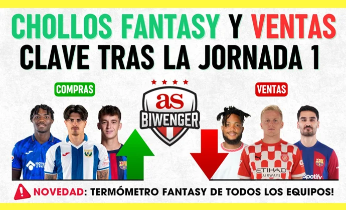 Los mejores fichajes y chollos fantasy tras la jornada 1 y ventas clave, por Scouting Biwenger