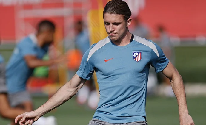 Gallagher se ejercita con el grupo y Simeone ensaya sin Reinildo, Koke, Witsel ni Sorloth