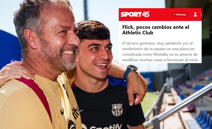 Según Sport, Flick medita un solo cambio para el once contra el Athletic