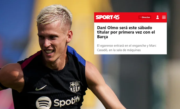 Según Sport, Dani Olmo, Casadó y Balde serán las novedades del once de mañana