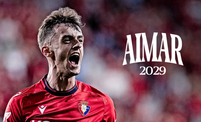 Osasuna anuncia la renovación de Aimar Oroz hasta 2029