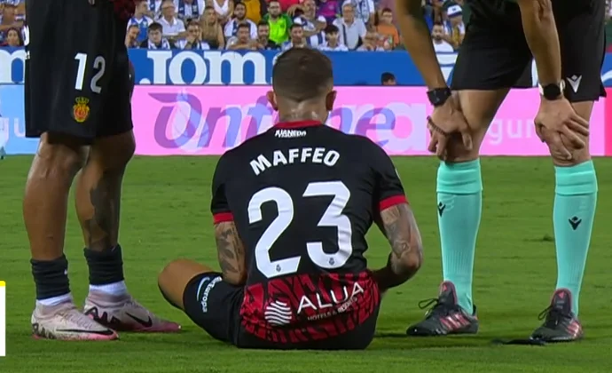 Maffeo pidió el cambio en el primer tiempo por molestias musculares