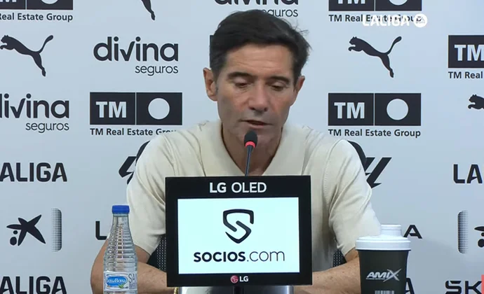 Marcelino, sobre el empate, la expulsión de Pape Gueye y el parón de selecciones