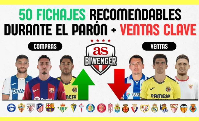 50 fichajes clave y ventas recomendable durante el parón, por Scouting Biwenger