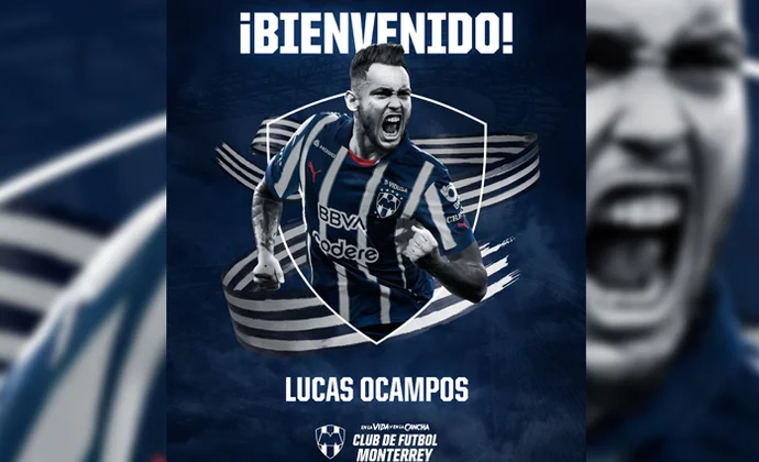 Lucas Ocampos es oficialmente nuevo jugador de Rayados de Monterrey