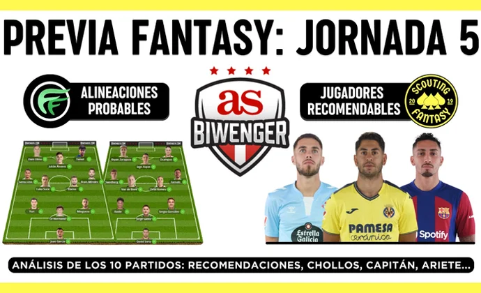 Análisis fantasy de la jornada 5: Alineaciones probables, y recomendaciones, por Scouting Biwenger
