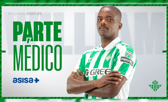 Parte médico oficial de William Carvalho y periodo estimado de baja