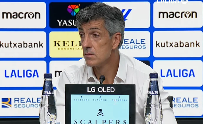 Imanol celebra el triunfo y habla de Sergio Gómez, Aramburu, Aguerd, Kubo, Barrenetxea y Zakharyan