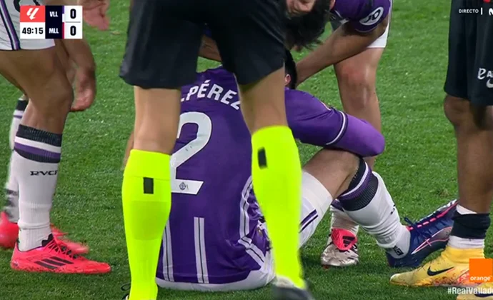 Luis Pérez se retiró lesionado del partido contra el Mallorca