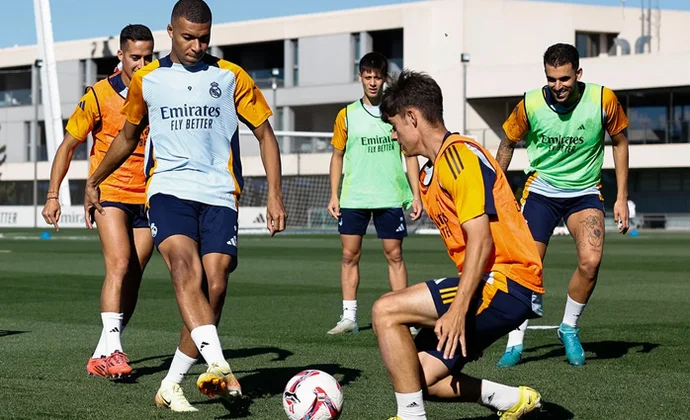 Militao entrena con normalidad, Rodrygo se queda en el gimnasio y Ceballos hace parte de la sesión