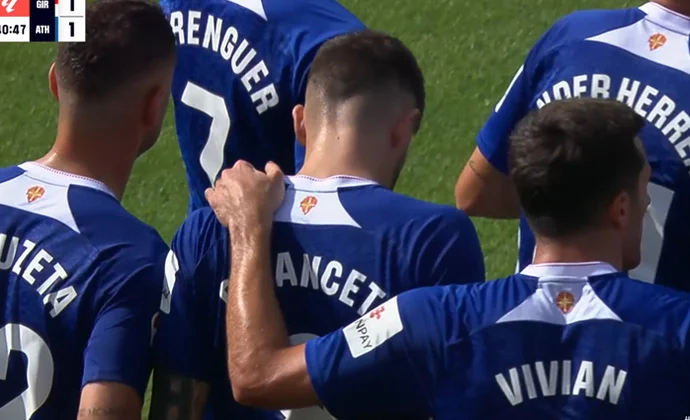 Sancet, pendiente de pruebas tras ser sustituido por molestias en Montilivi