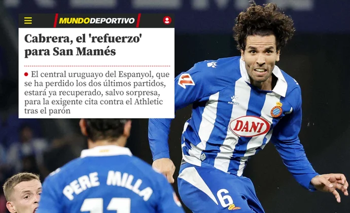 Cabrera llegará seguro al partido de San Mamés, según Mundo Deportivo