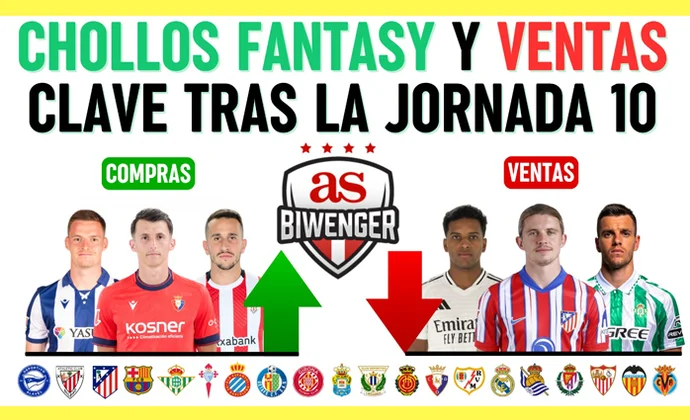 Los mejores fichajes y chollos fantasy tras la jornada 10 + ventas clave, por Scouting Biwenger