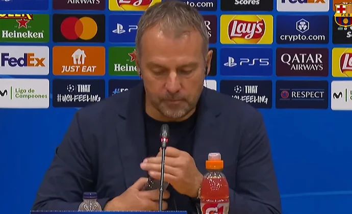 Flick celebra el triundo y habla del partido y el momento de Raphinha