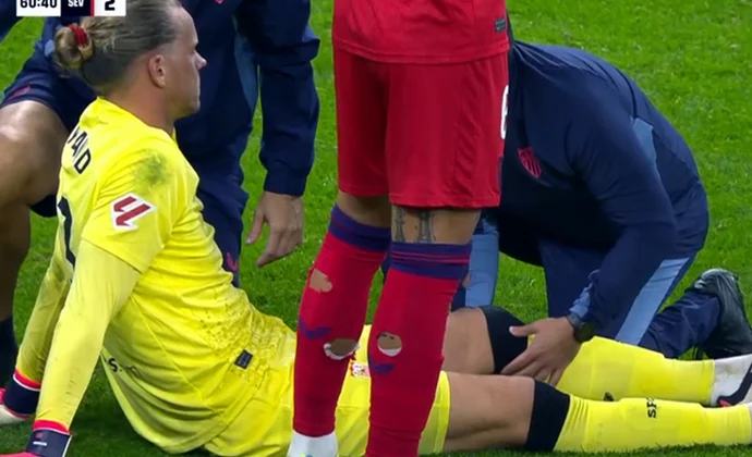 Nyland se retira del partido de Cornellà por unas molestias en la rodilla