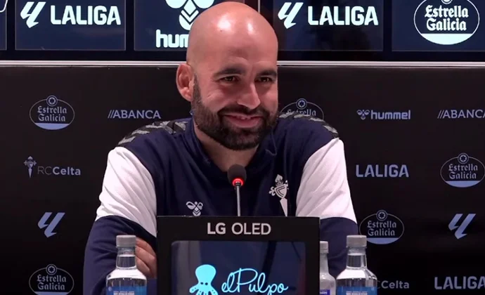 Giráldez, sobre De la Torre, Aidoo, Ristic, Tapia, Hugo Álvarez, Damián, Sotelo, Aspas, la alineación y el Leganés