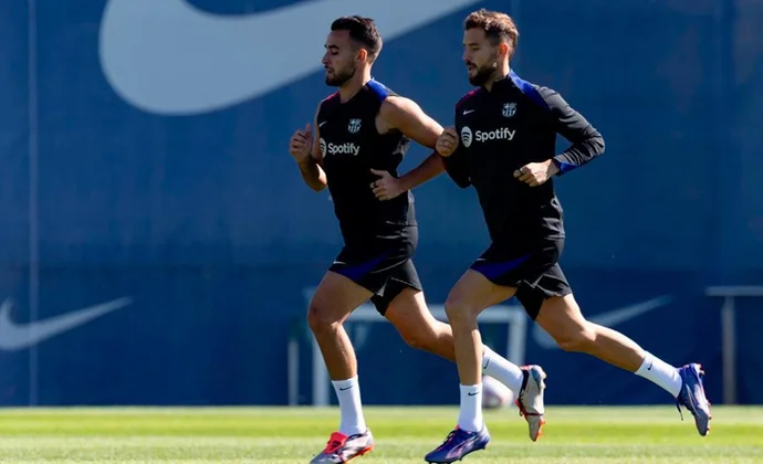 Eric García se incorpora al grupo en la sesión de recuperación del domingo