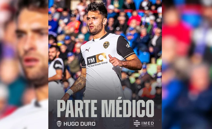 Parte médico oficial de Hugo Duro sin tiempo fijado de baja