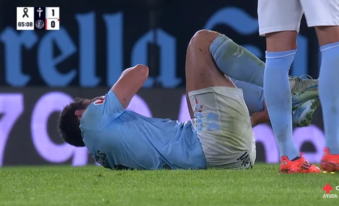 Douvikas termina siendo sustituido tras una dura entrada de Berrocal