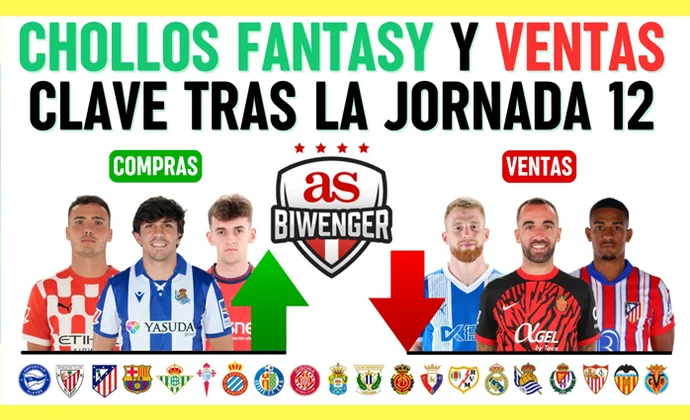 Los mejores fichajes y chollos fantasy tras la jornada 12 más ventas clave, por Scouting Biwenger