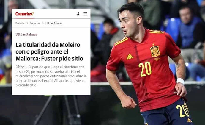 Canarias 7 cree que la titularidad de Moleiro el sábado corre peligro por ser internacional