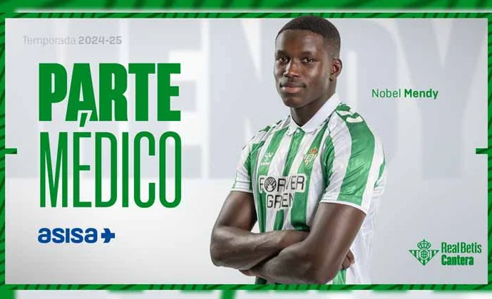 Parte médico oficial de Nobel Mendy y periodo estimado de baja