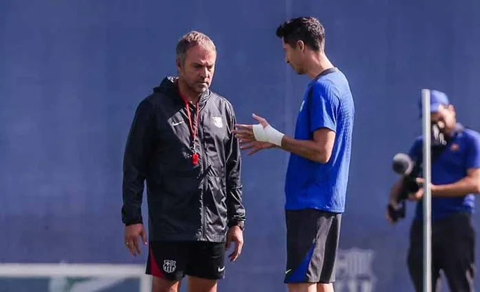 Lewandowski y los internacionales se suman al grupo. Ferran y Eric García parcialmente, Yamal ausente