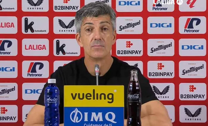 Imanol lamenta la actuación de su equipo y habla del cambio de Kubo