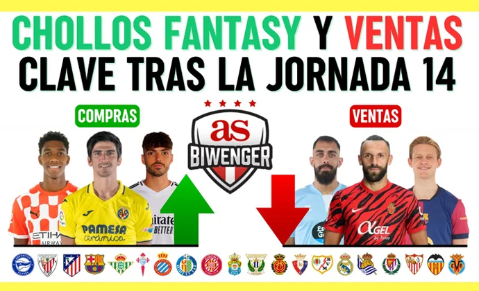 Los mejores fichajes y chollos fantasy tras la jornada 14 + ventas clave, por Scouting Biwenger