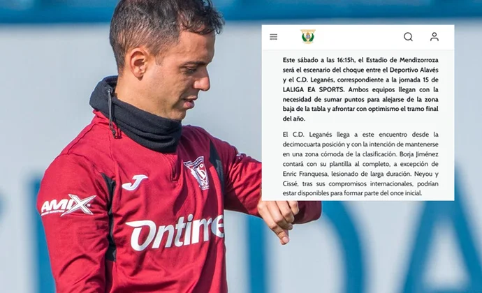 El Leganés publica en su web oficial que están todos aptos menos Franquesa e incluso se anima con dos titularidades