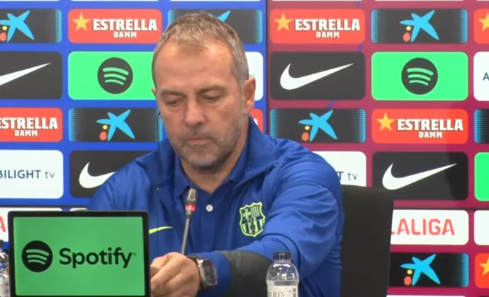 Flick, sobre Araujo, Olmo, Casadó, Szczesny, las rotaciones y la caída de rendimiento