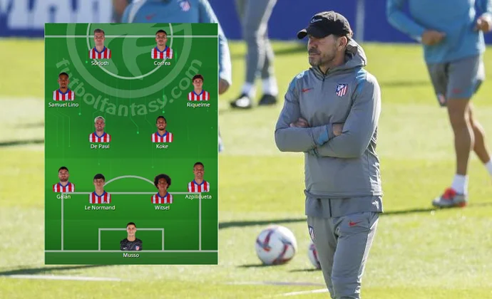 Simeone cambia de idea y ensaya con De Paul y Galán para el partido de Copa