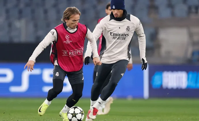 El Real Madrid se ejercita en Bérgamo antes del partido sin los cinco lesionados